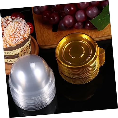 Miniatura 5 de STOBOK Recipiente para cupcakes, 100 unidades, bandejas de alimentos, tazas de postre, contenedor de plástico, contenedor de pastel de luna,