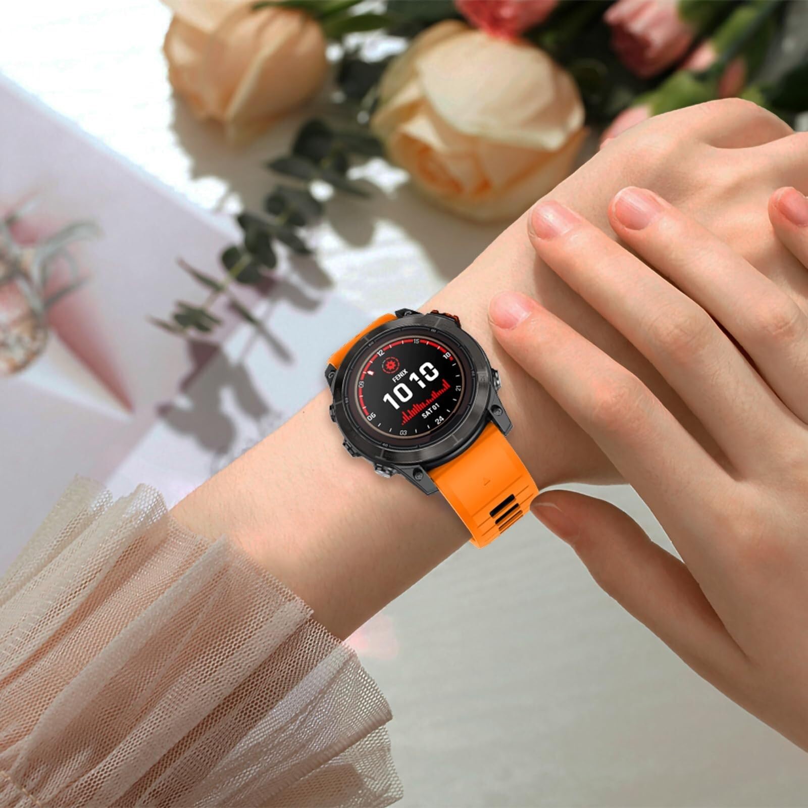 Pasek do zegarka Garmin Fenix 7S 7S Pro 6S 6S Pro 5S 5S 5S Plus, miękkie silikonowe paski do smartwatcha Approach S70 42 mm/Instinct 2S/Descent Mk2s