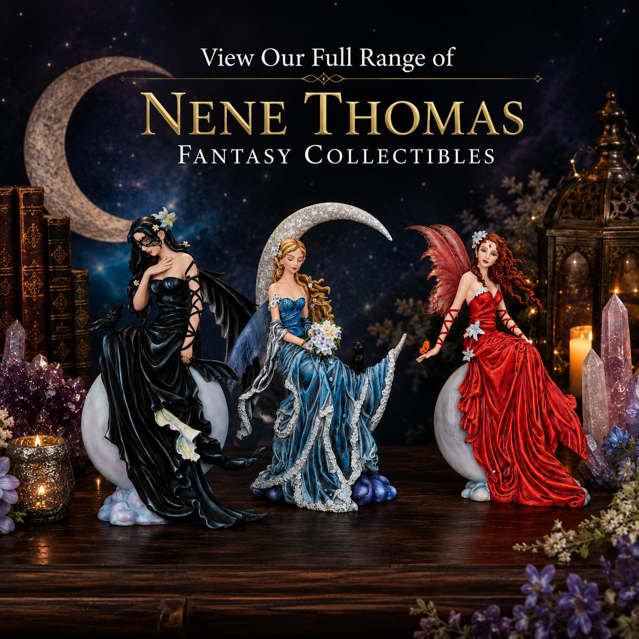 Nemesis Now Wind - Statuetta di Nene Thomas, 24 cm, Colore: Blu
