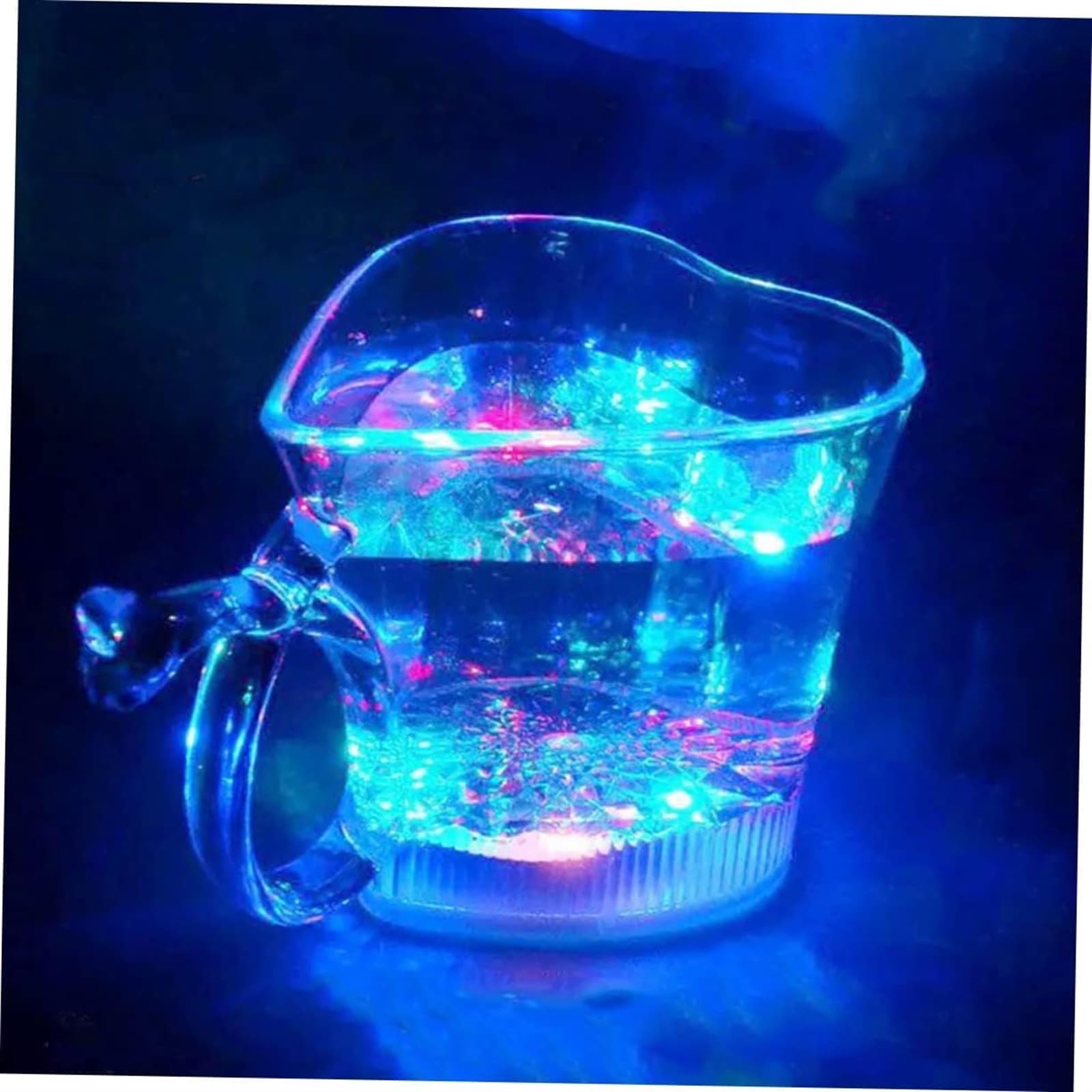 Jarras de cerveza personalizadas Jarras, jarras de cerveza, jarras de cerveza, 4 piezas Taza luminosa Tazas de cerveza de plástico Vasos brillantes Vasos de agua de plástico Vaso con purpurina Vaso de