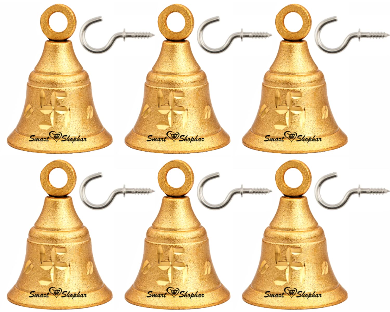 Smart Shophar Brass Jingle Decorative Bell 2 Inches, Heigth 2.3 Inches Gold, Pack of 6 - Festive and Versatile Bells - Outstanding, Resonant Sound, Perfect for Crafts and Décor/Grill Fences (B09C839PRZ) Amazon Price History, Amazon Price Tracker