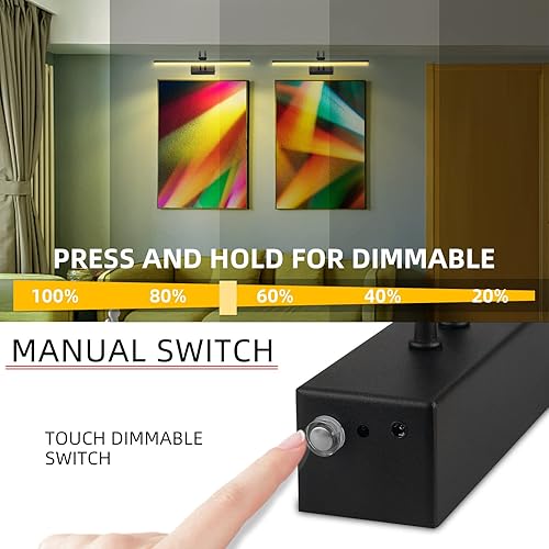 Miniatura 3 de Luz de imagen, luces de imagen para pared inalámbricas, luces de imagen de 16 pulgadas con temporizador y regulable, luces de pared a batería para