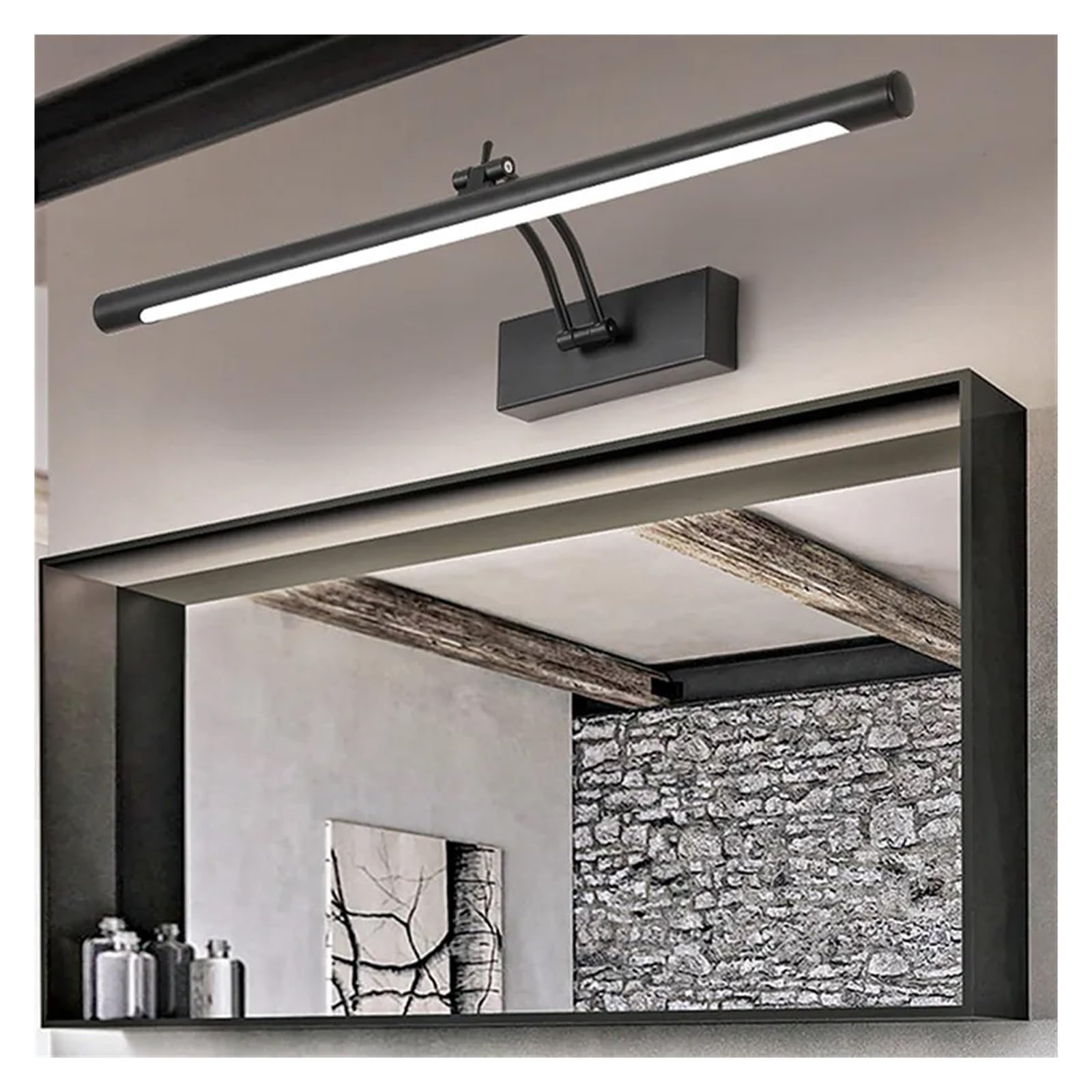 Moderne luci di cortesia a LED Lampade da Parete a Specchio for Bagno Dimmerabili Impermeabili 9W 12W Apparecchi di Illuminazione a Parete for WC Sconces(Black,9W 40cm)