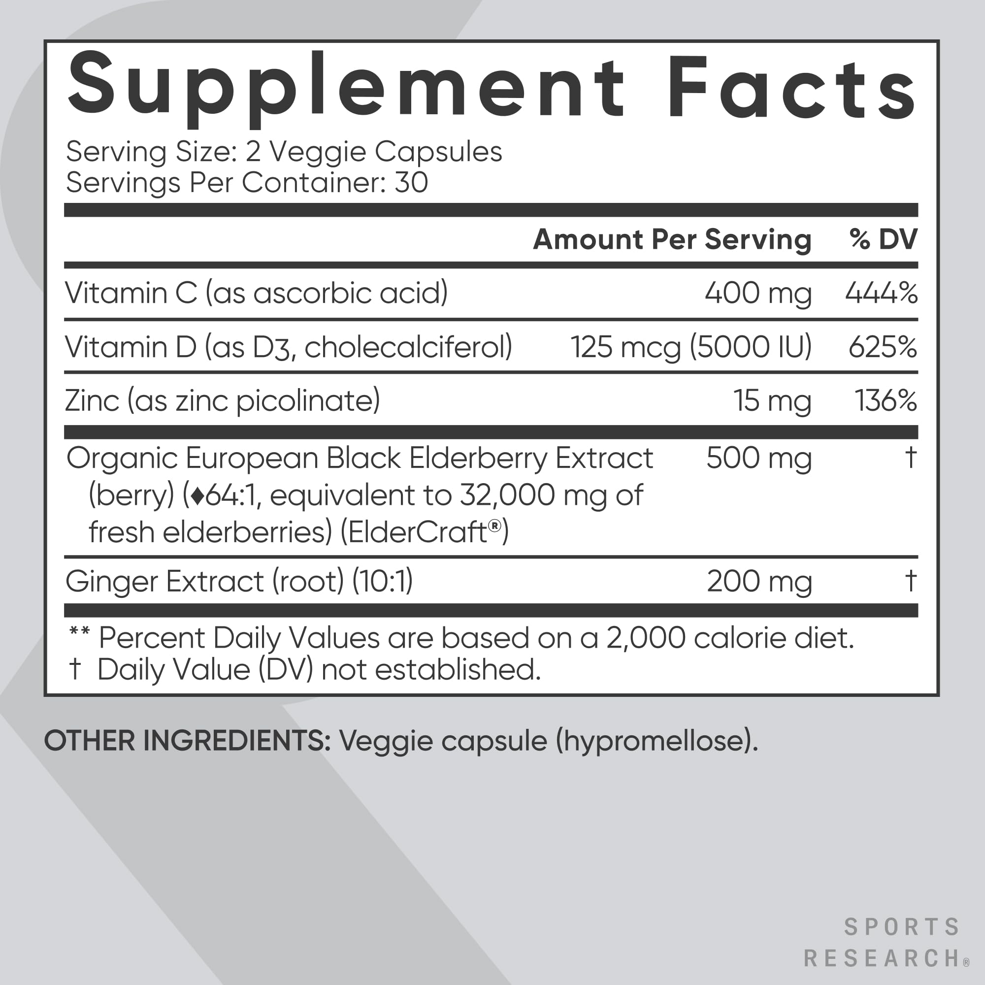 Sports Research® Elderberry Immunity Formula w/Zinc, 60 Count — Amazon image 5