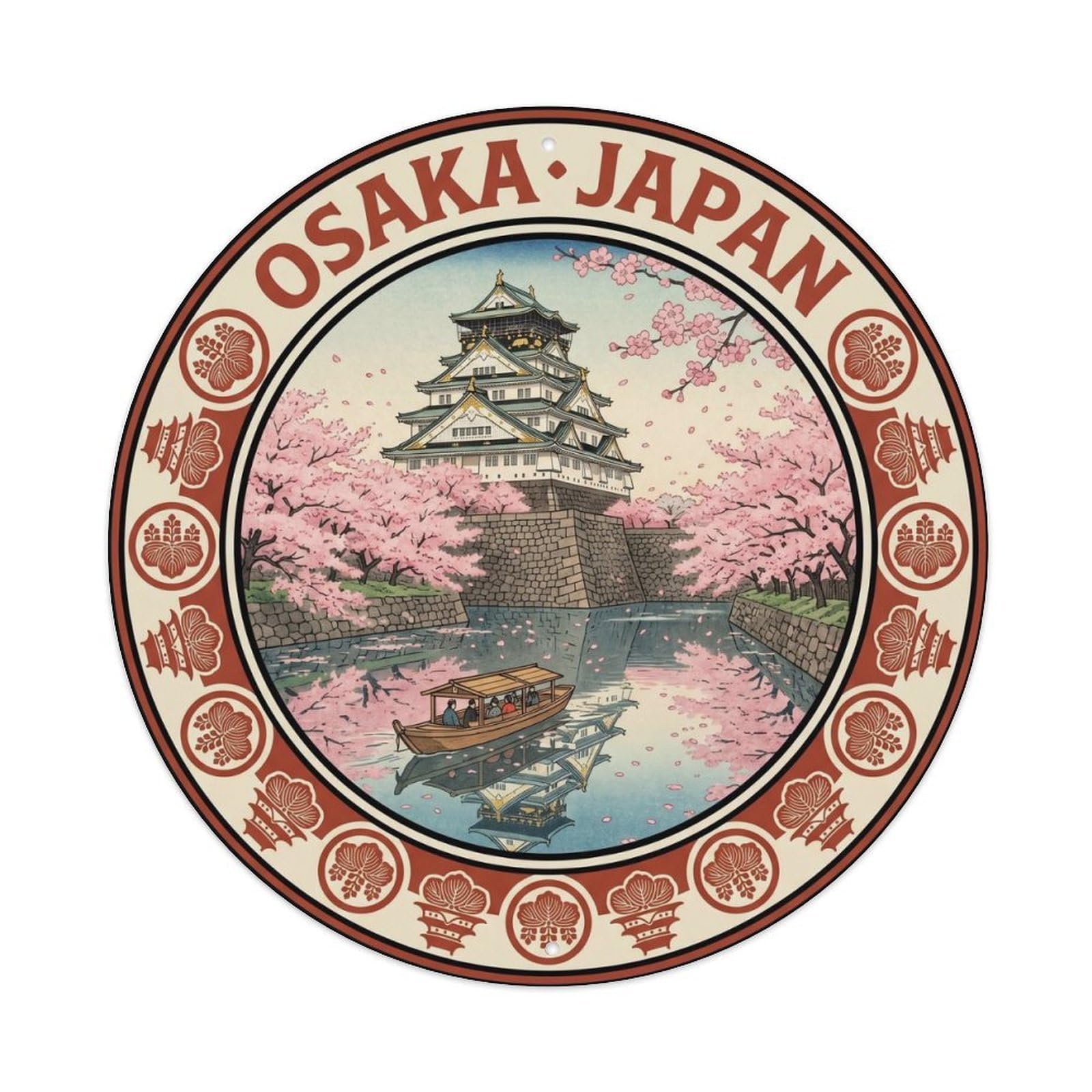 Osaka Castle Cultural Travel Historic City Japanese Metal Tin Sign