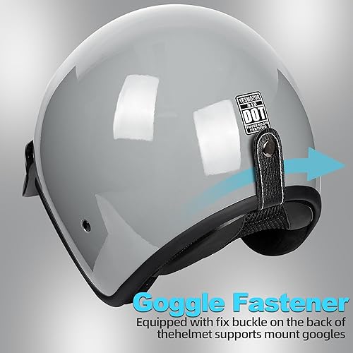 Miniatura 3 de Casco de motocicleta retro de cara abierta 34, casco Vespa, aprobado por DOT, adultos, unisex, entusiastas de la motocicleta, amantes del estilo