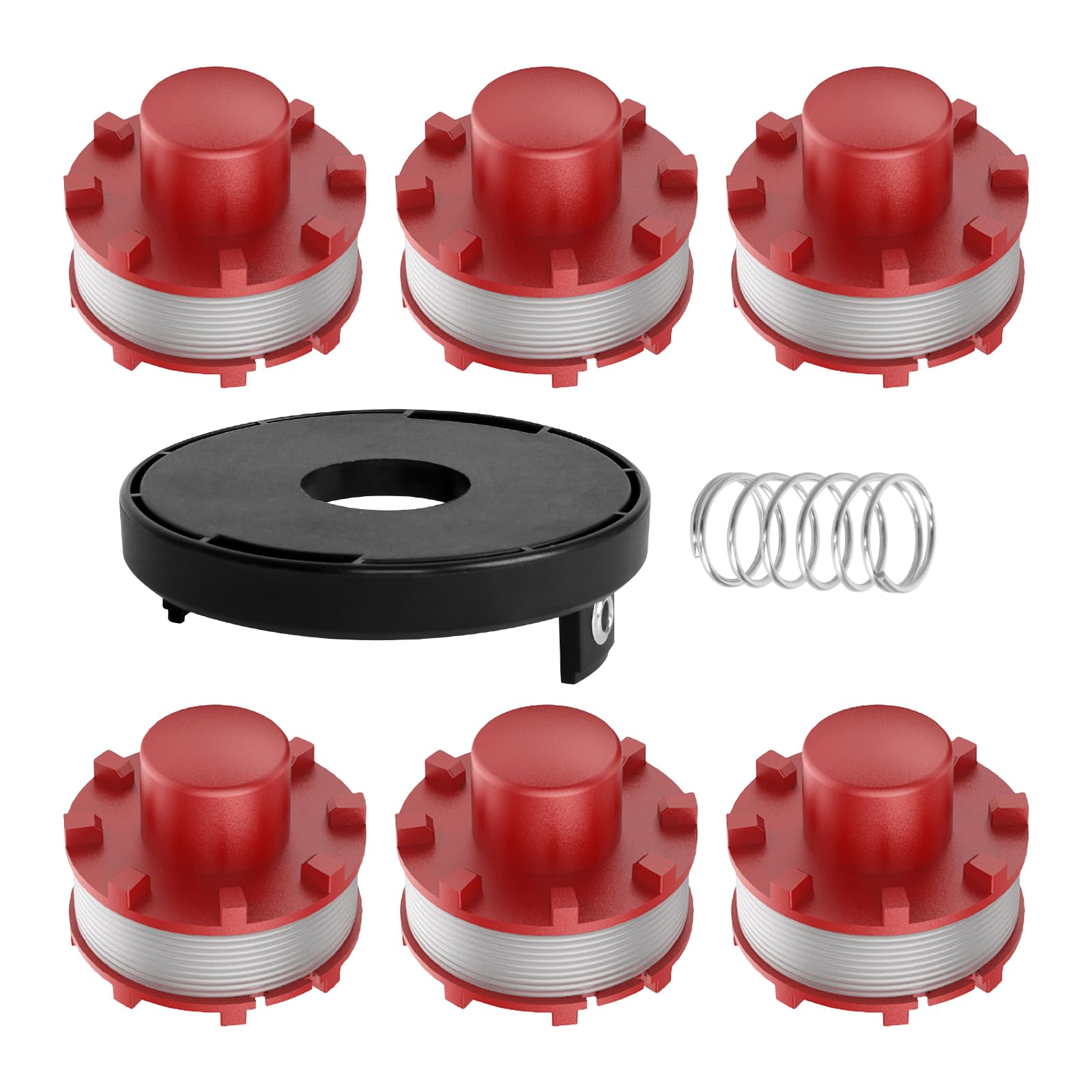 3405096 Trimmer Spool Replacement for Einhell GE-CT 36/30 LI E SOLO, AGILLO 36/255 BL, AGILLO 18/200, 0.08"/2mm 26.5 ft Strimmer Replacement Spool with Spring & TLE-01-1 Cover (8PCS)
