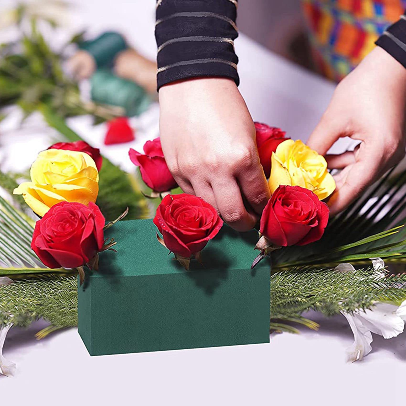 Paquete de 16 Bloques de Espuma Floral para Flores Frescas Y Artificiales, Bloques de Espuma Floral Secos Y Húmedos para Bodas, Cumpleaños, Decoración del Hogar