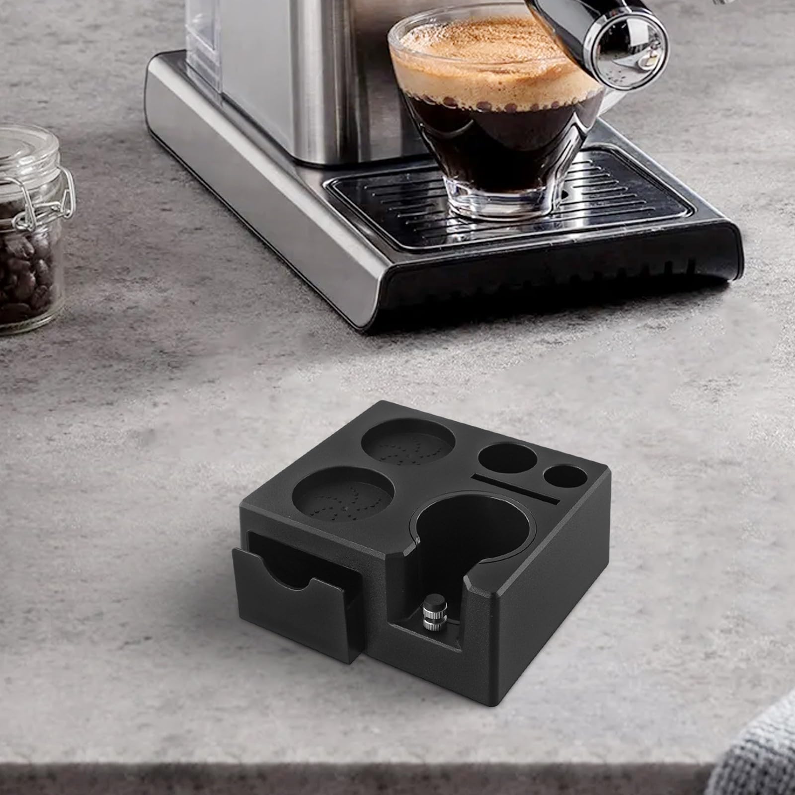 Pudełko do kawy espresso 7 w 1, idealne rozwiązanie dla miłośników kawy, zawiera akcesoria do kapsułek i inne wzornictwo Sk na blaty kuchenne