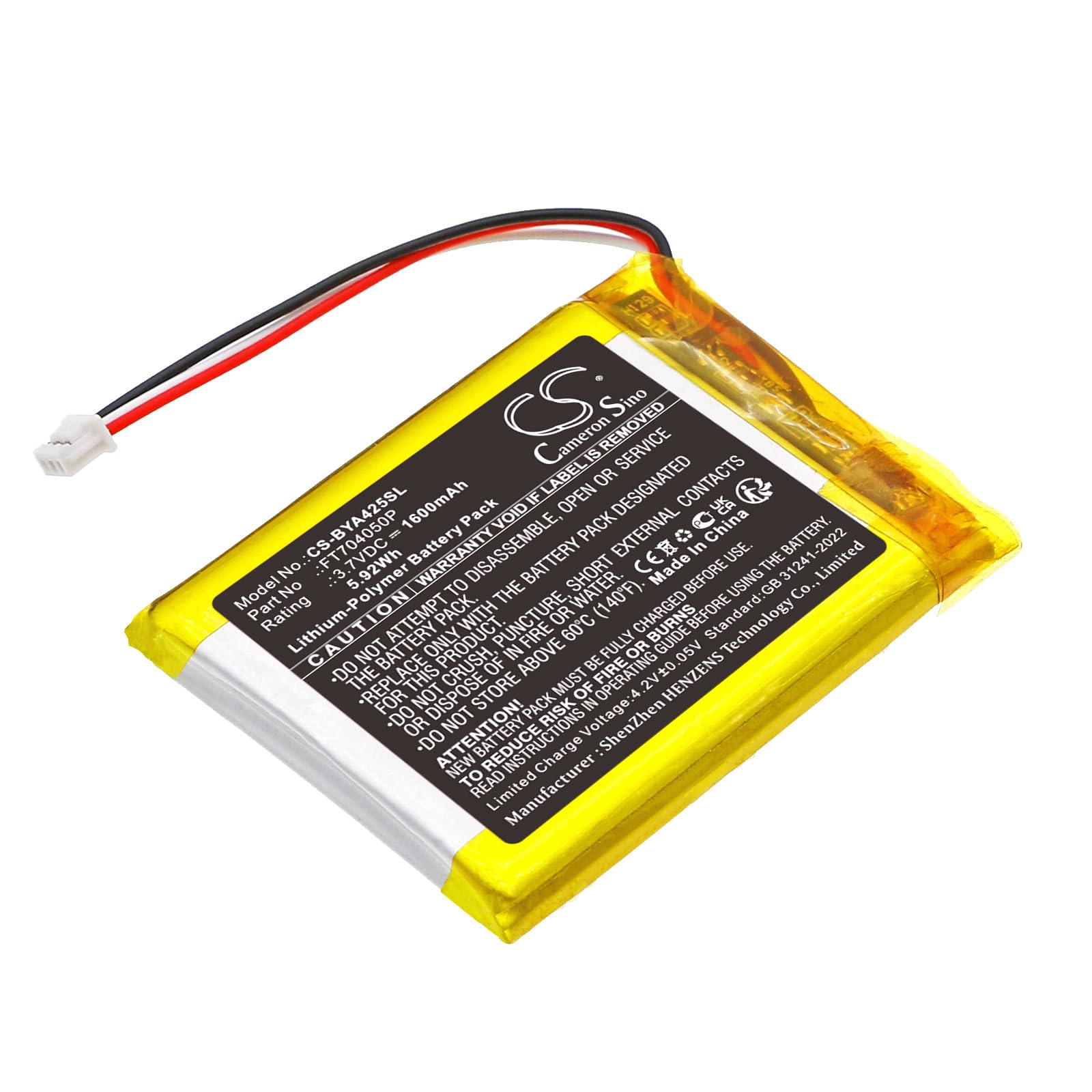 TECHTEK Batterie 1600mAh Compatible avec [Babymoov] A014425, A014431, Babyphone Yoo Twist remplace FT704050P FBA