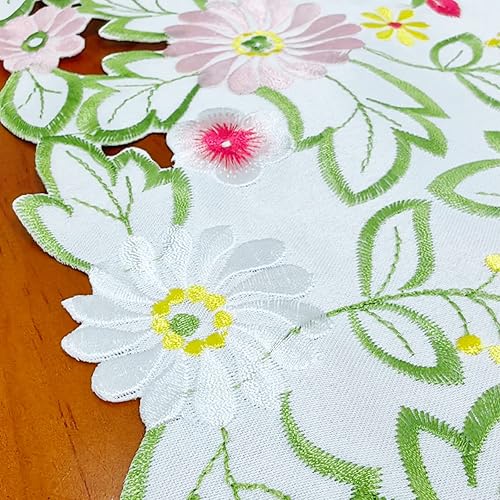 Miniatura 6 de Bringsine Camino de mesa bordado con apliques florales de margaritas para el hogar, cocina, comedor, decoración de mesa, 14 x 72 pulgadas