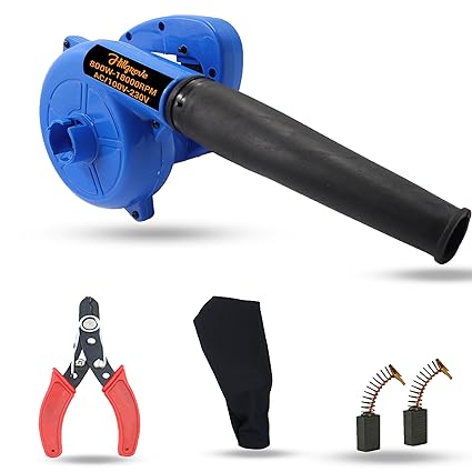 Hillgrove HGCM607M1 800W-18000RPM Electric Air Blower and Suction Dust Cleaner for AC/Computer/Home with Carbon Brushes Air Gun Dust Cleaning Forward Curved Air Blower (Corded Vacuum)