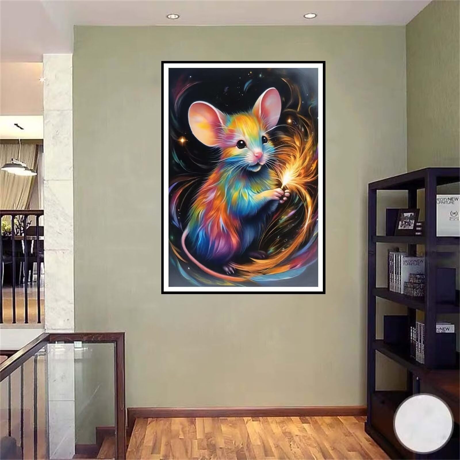 5D DIY Diamante Art Pintura kit Completo, Diamond Painting Adultos Niños Rhinestone Bordado de Punto de Cruz Artes Pintura Painting, Cuadros Decor para Cuarto, Sala de Estar - (Ratón) 60x90cm