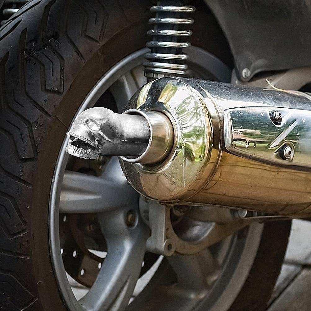 Aublinto Embout D'Échappement Tête De Mort 2 Pouces - Crâne Mystérieux Pour Moto & Voiture, Décoration Finale Cool Et Protectrice
