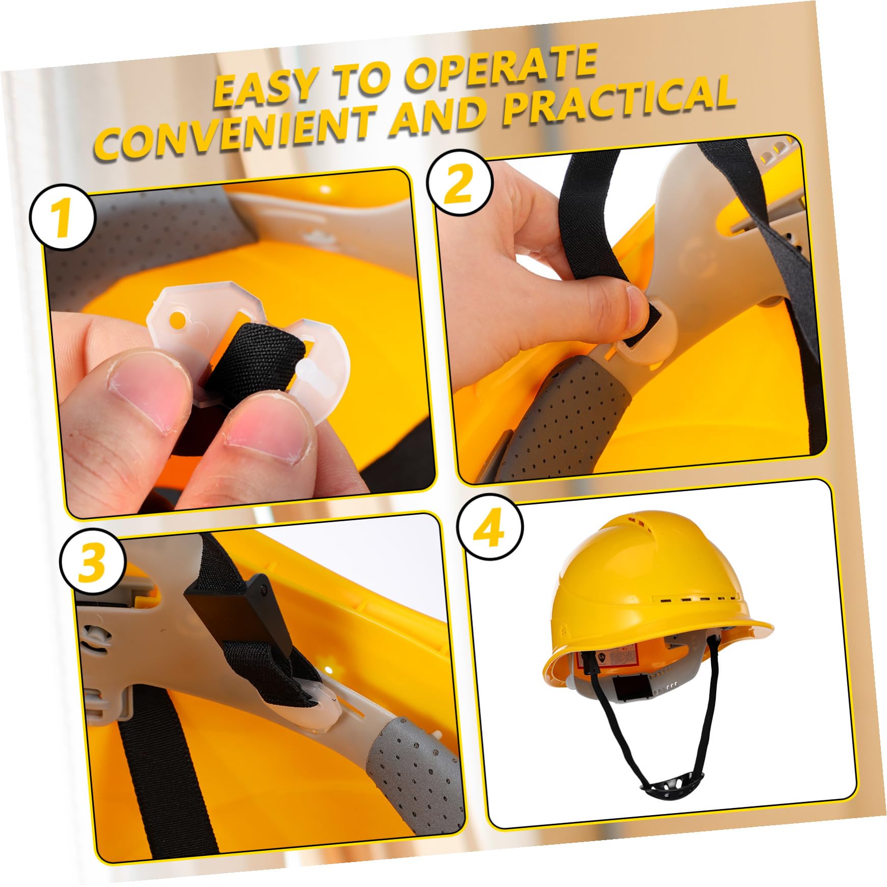 Cabilock 10 Pièces Sangle de Menton Ajustable pour Casque de Sécurité Légère et Confortable Protection Renforcée pour Chantier et Sports Installation Facile et Résistance Élevée Accessoire
