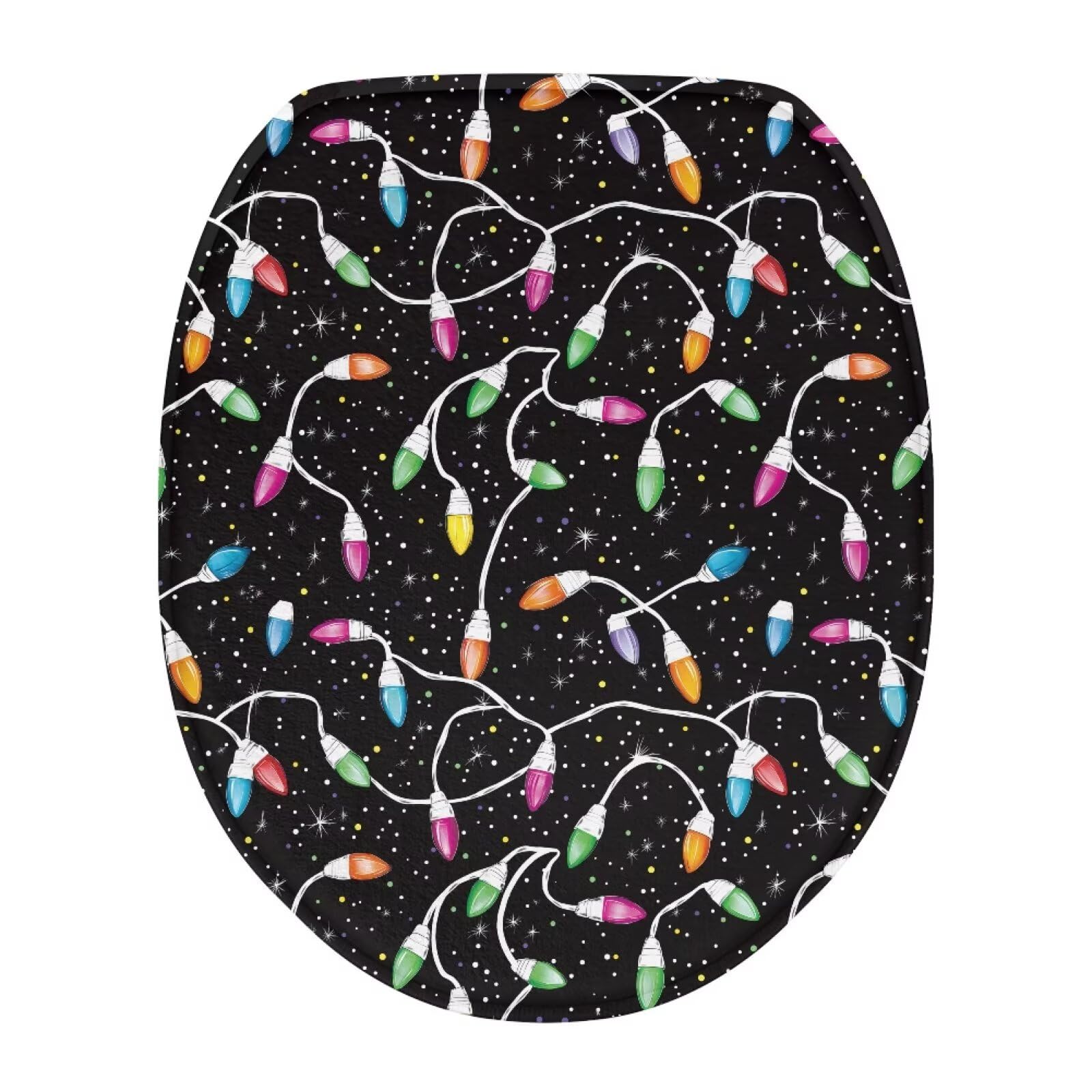 COEQINE Square Toilet Seat Lid Cover for Women Autumn Soft Plush Bedroom Christmas Decorations Toilets Seat Covers With Elastic Bottom Holder for Most Stardand Easy to Install Machine Washabl