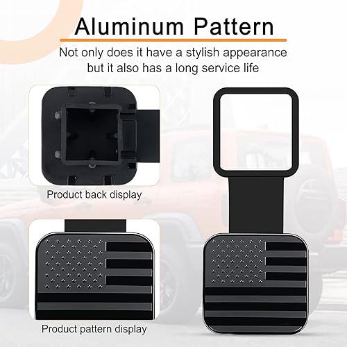 Miniatura 24 de Se adapta a cubierta de enganche de 2 pulgadas, inserto de enchufe de tubo de cubierta de enganche de remolque, accesorios exteriores del automóvil