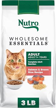 Nutro Wholesome Essentials Dry Cat Food, Adult Cat Food Dry Salmon & Brown Rice Recipe, 3 lb. Bag