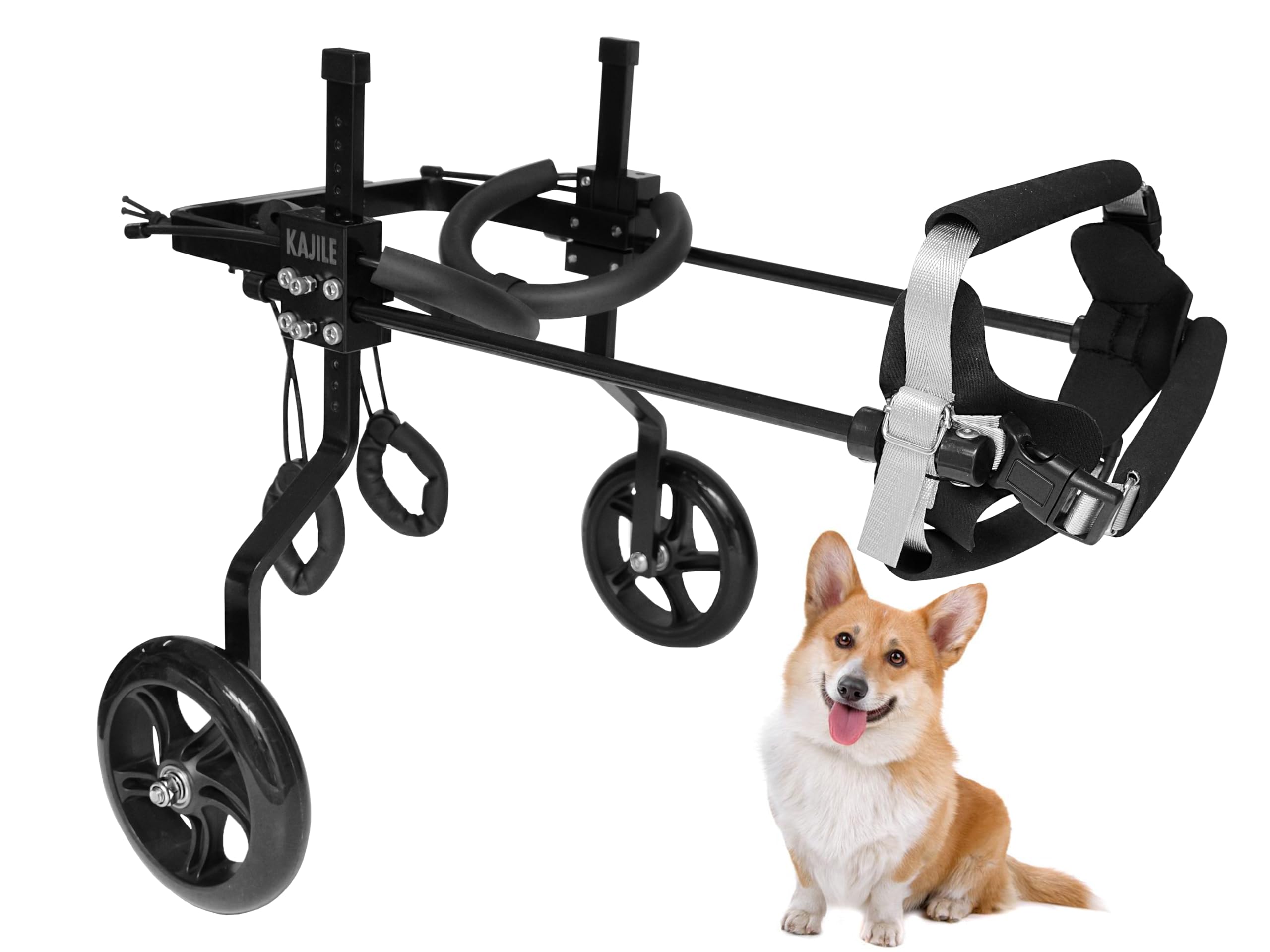 KAJILE Adjustable Dog Wheelchair,Pet Cart,Handicap Dog Weak Hind Legs Rehabilitation Training,Fit Pet Height 25-32cm,Pet Width 8-12cm,Pet Length 15-22cm,XS-3 โ image 1