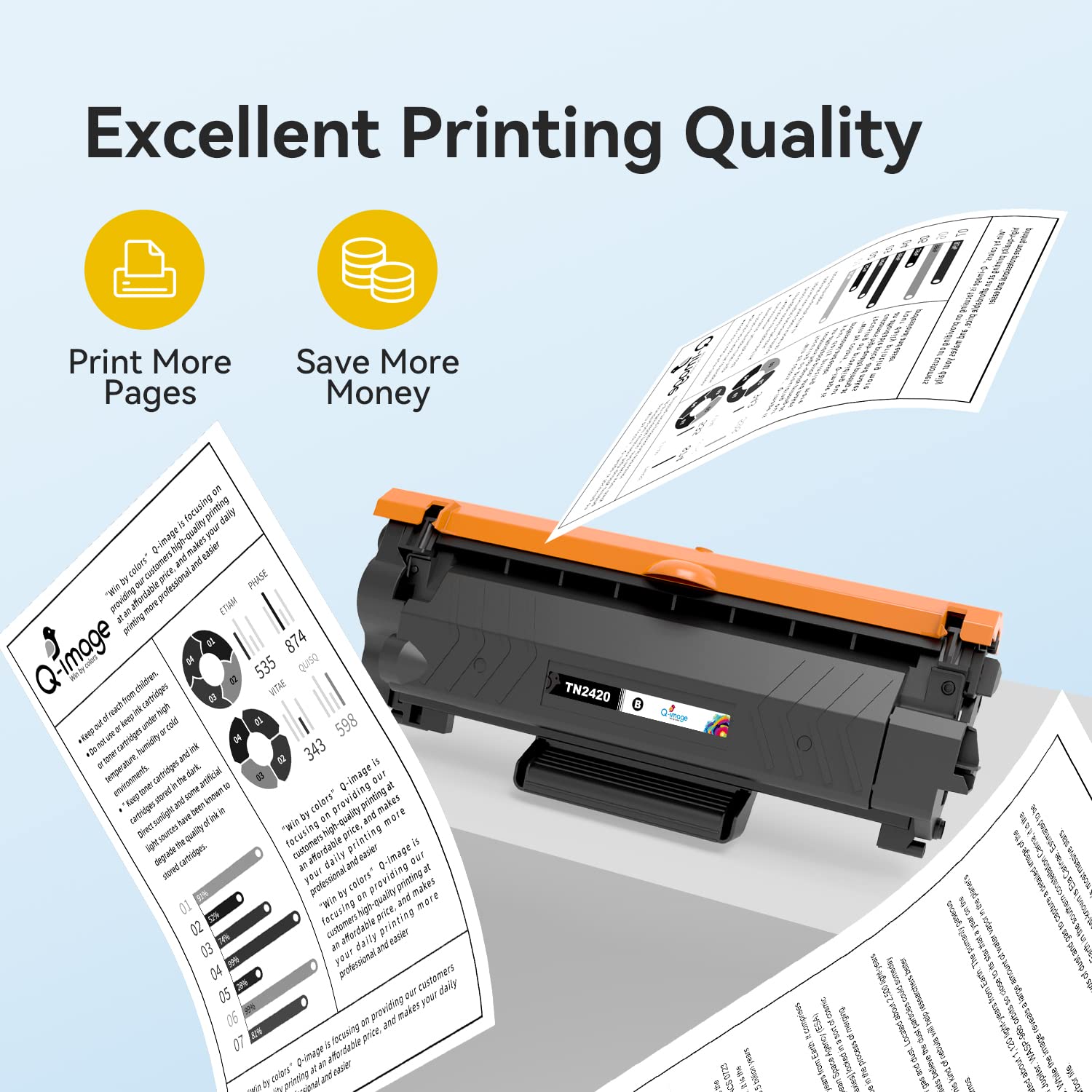 Q-image TN2420 Cartucce di Toner Compatibili per Brother TN-2420 TN2410, 3000 pagine, per MFC-L2710DW MFC-L2710DN MFC-L2750DW MFC-L2730DW DCP-L2510D DCP-L2530DW HL-L2350DW (Nero, 2-Pack)