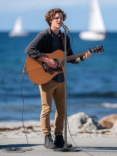 Miniatura 7 de InnoGear Soporte de micrófono, altura máxima de 66.34 pulgadas, soporte de micrófono desmontable con brazo de micrófono con base redonda ponderada