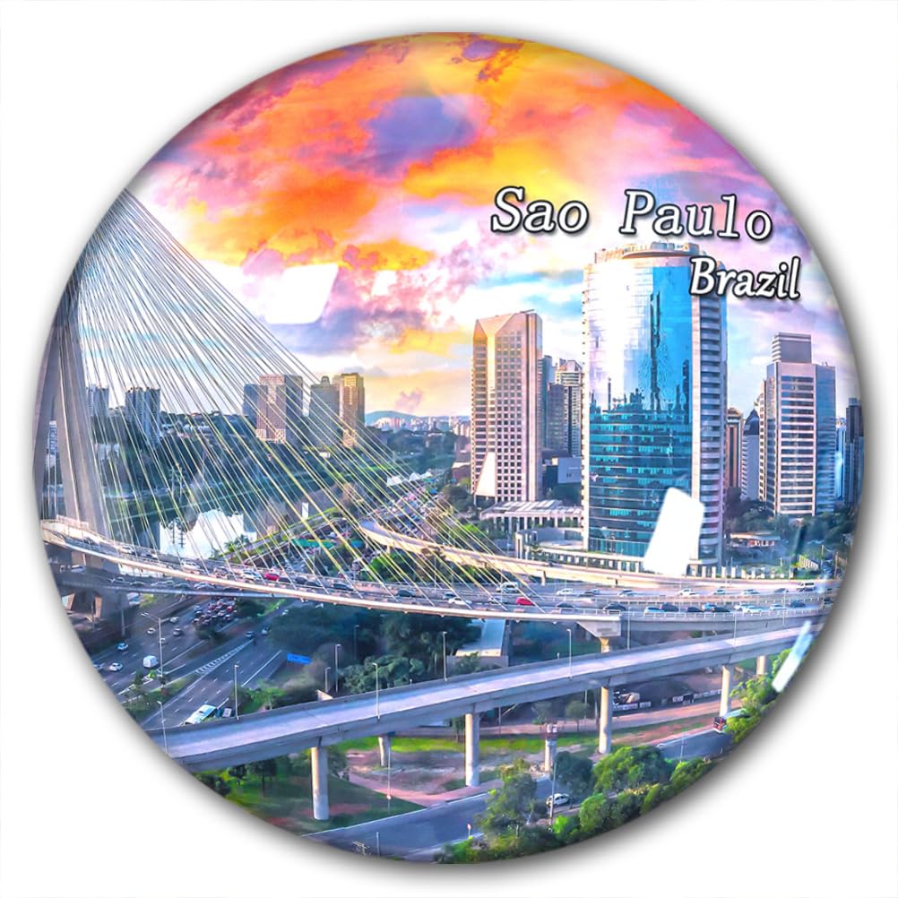 Afghanistan-0001 Brazil Sao Paulo Fridge Magnet Refrigerator Stickers Decorative Magnet Travel Souvenir Glass