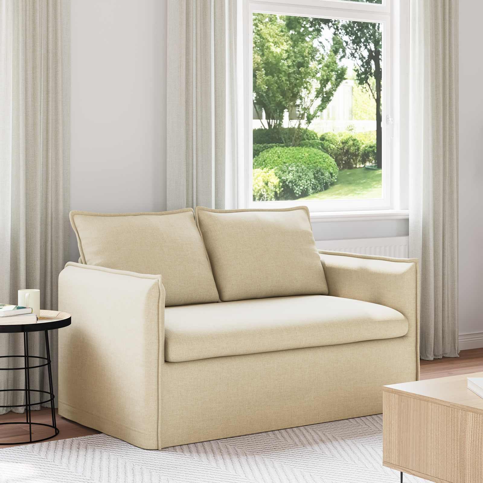 vidaXL Sofa Kremowy 156 x 82 x 85 cm tkanina
