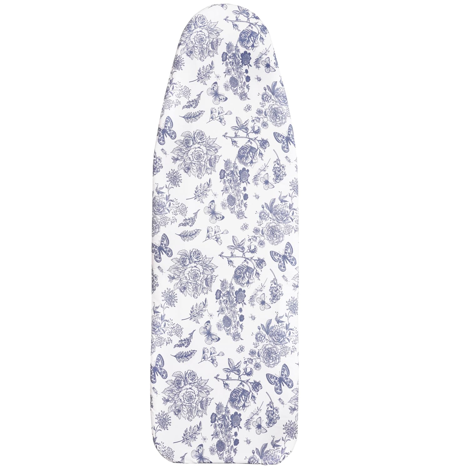 Grande Housses pour tables à repasser 150x55cm, housse de planche à repasser avec rembourrage en feutre de 6mm d'épaisseur, cordon de serrage, fermetures auto-agrippantes, floral et papillons