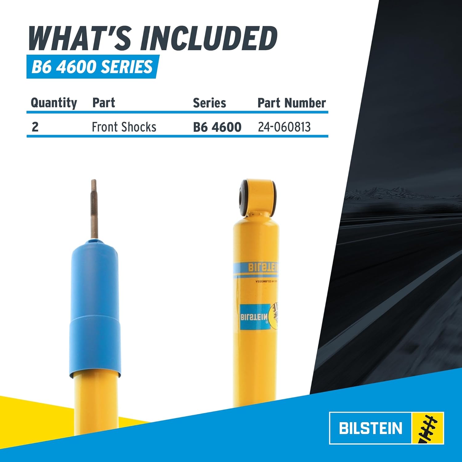 Bilstein Pair of Front B6 4600 Series Shocks Compatible with 1999-2004 Silverado/Sierra 2500/3500 w/o Quadrasteer with 0" Front Lift | Easy Installation