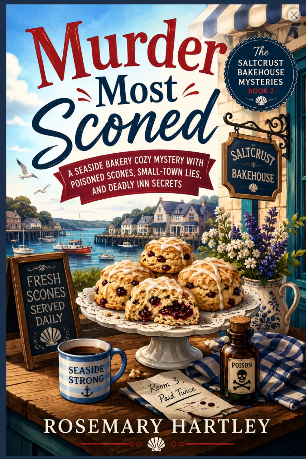 Murder Most Sconed: A Seaside Bakery Cozy Mystery with Poisoned Scones, Small-Town Lies, and Deadly Inn Secrets (The Saltcrust Bakehouse Mysteries)