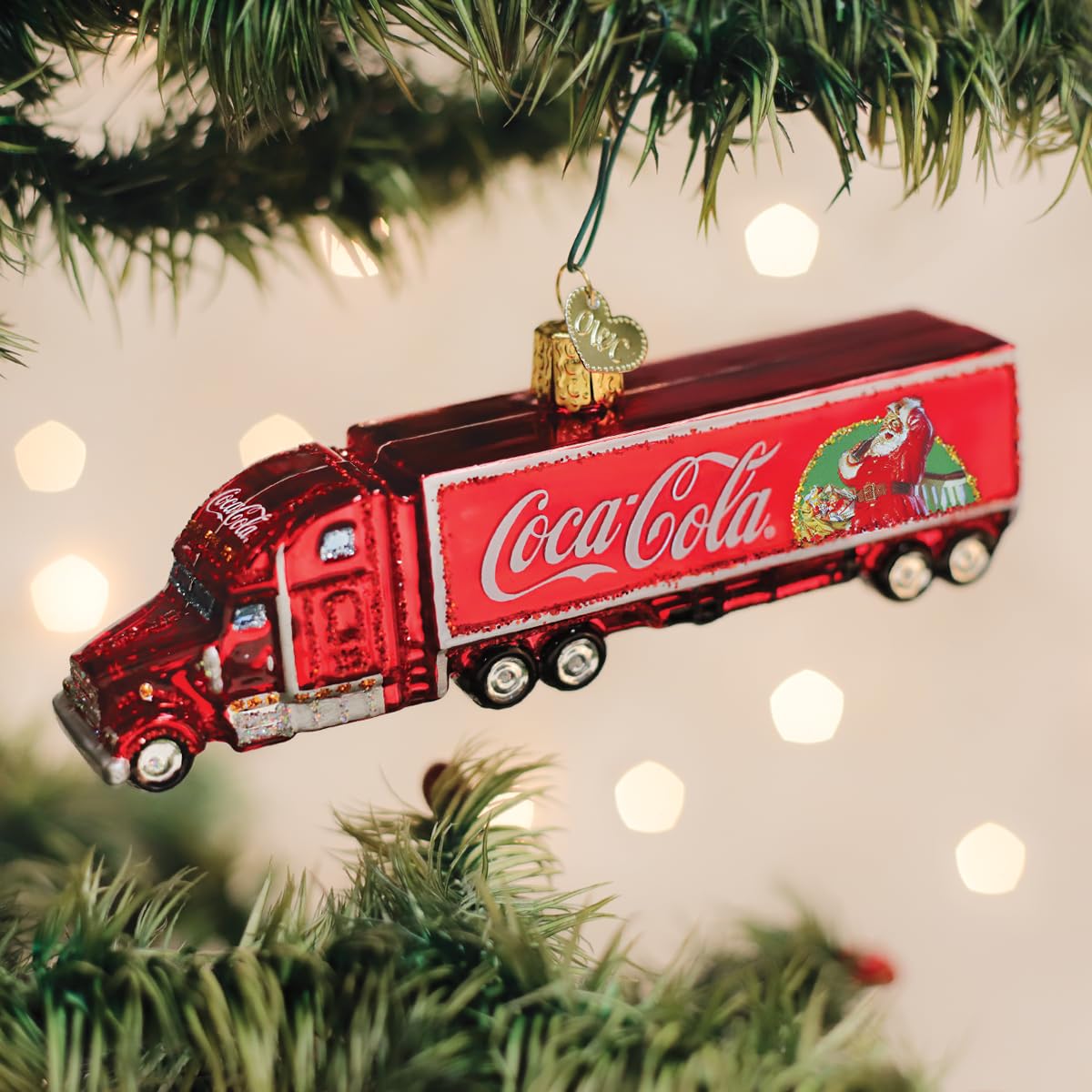 Old World Christmas Coca-Cola Christmas Truck Glass Ornament for Holiday Tree