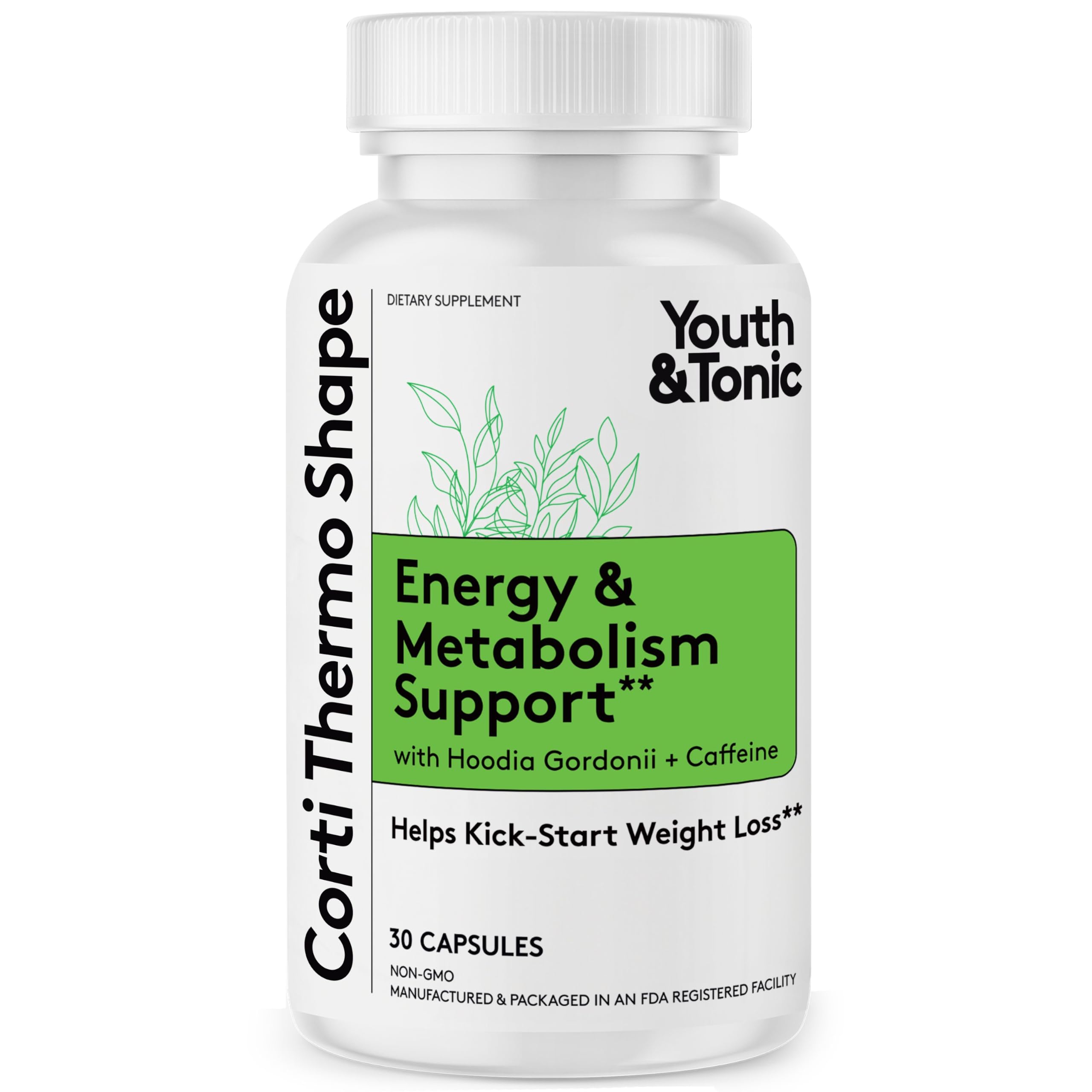 Youth & Tonic Weight Loss Pills for Women & Men, Energy & Caffeine Pills