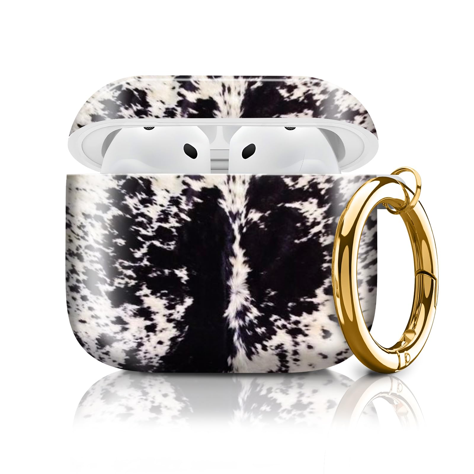 Cute Case Cover Compatible with AirPod 4th Generation 2024, Shockproof for Women & Girls with Cute Golden Round Buckle – Protective, Anti-Drop Design(