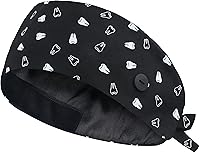 Vista 25 de QBA Gorra de trabajo ajustable con botón, gorro de trabajo de algodón, banda elástica para atar en la espalda, para mujeres y hombres, talla única