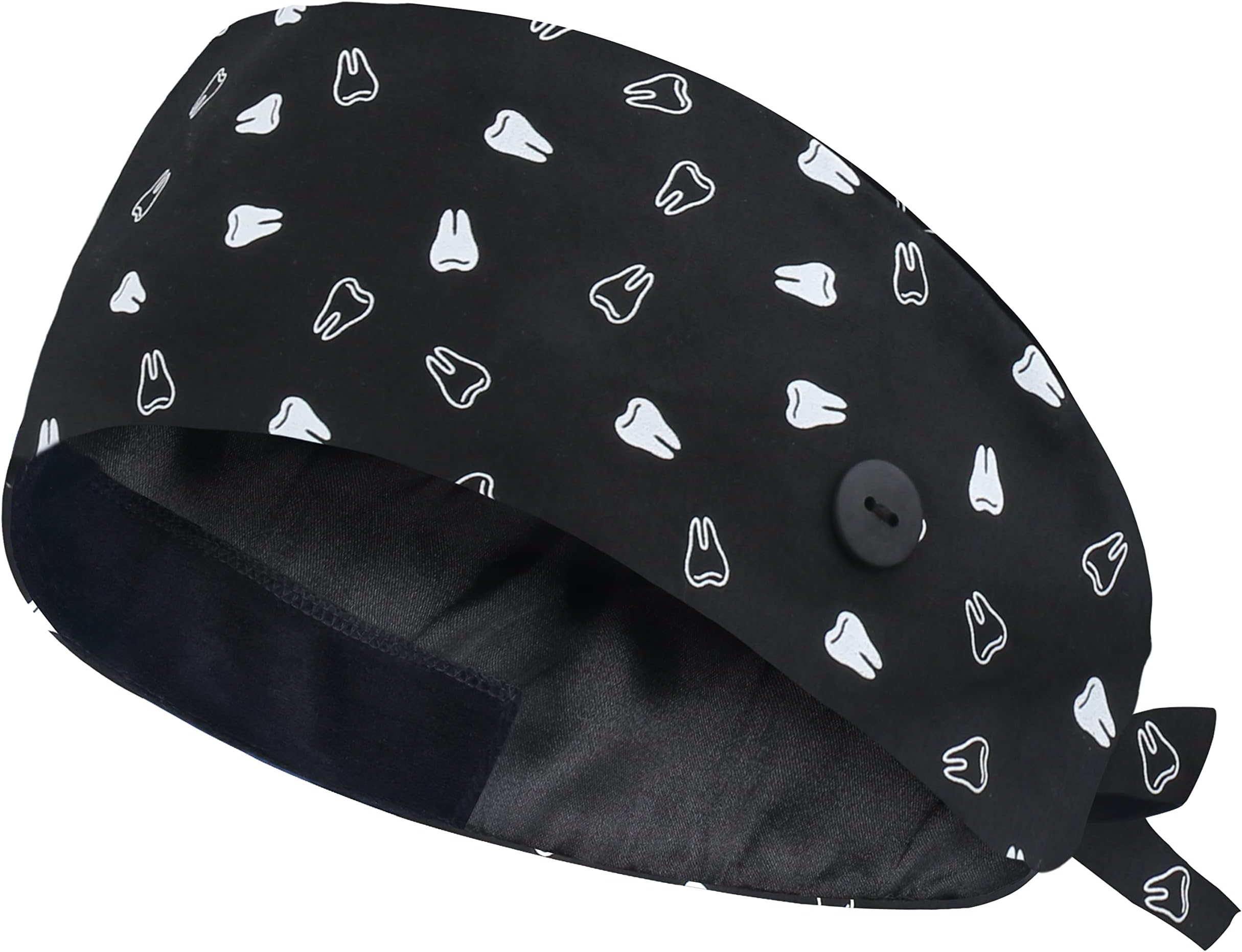 QBA Adjustable Working Cap with Button, Cotton Working Hat Sweatband, Elastic Bandage Tie Back Hats for Women & Men, One Size