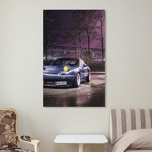 Miniatura 7 de JDM - Póster de neón mate modificado con neón japonés Miata Mx5, arte de pared, decoración familiar moderna, 12 x 18 pulgadas (11.8 x 17.7 in)