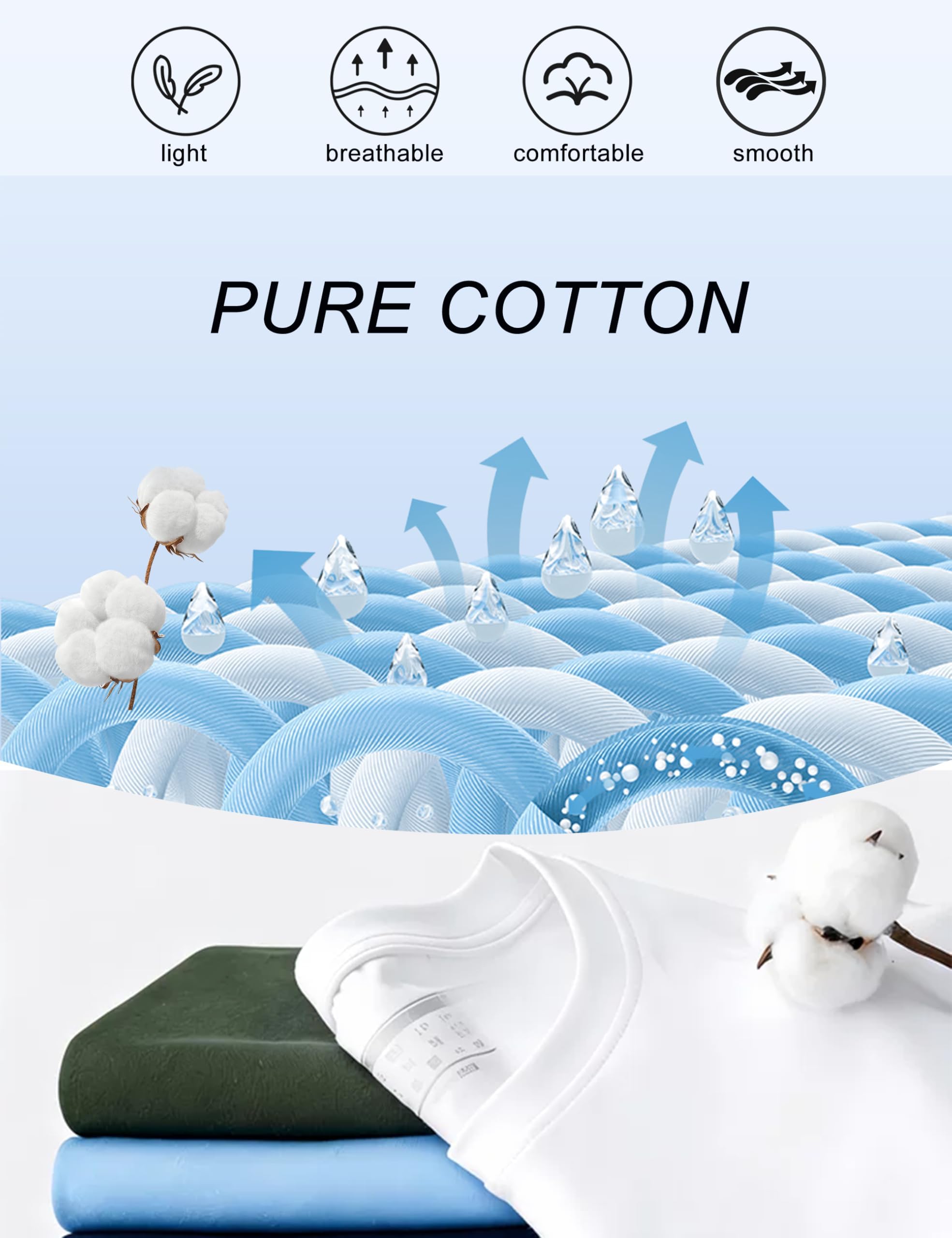 MAGCOMSEN Hommes T-Shirt à Coton Manches Longues avec Encolure Ronde Base Décontractée