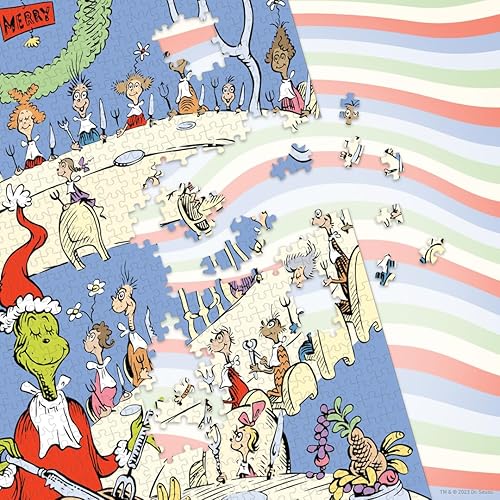 Miniatura 4 de Dr. Seuss - Rompecabezas de 1000 piezas "Grinch Feast", rompecabezas coleccionable con Grinch, obras de arte que celebran el libro clásico para