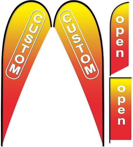 Miniatura 10 de Banderas de plumas publicitarias personalizadas para negocios fuera (solo bandera), banderas de plumas personalizadas de doble o una cara con texto