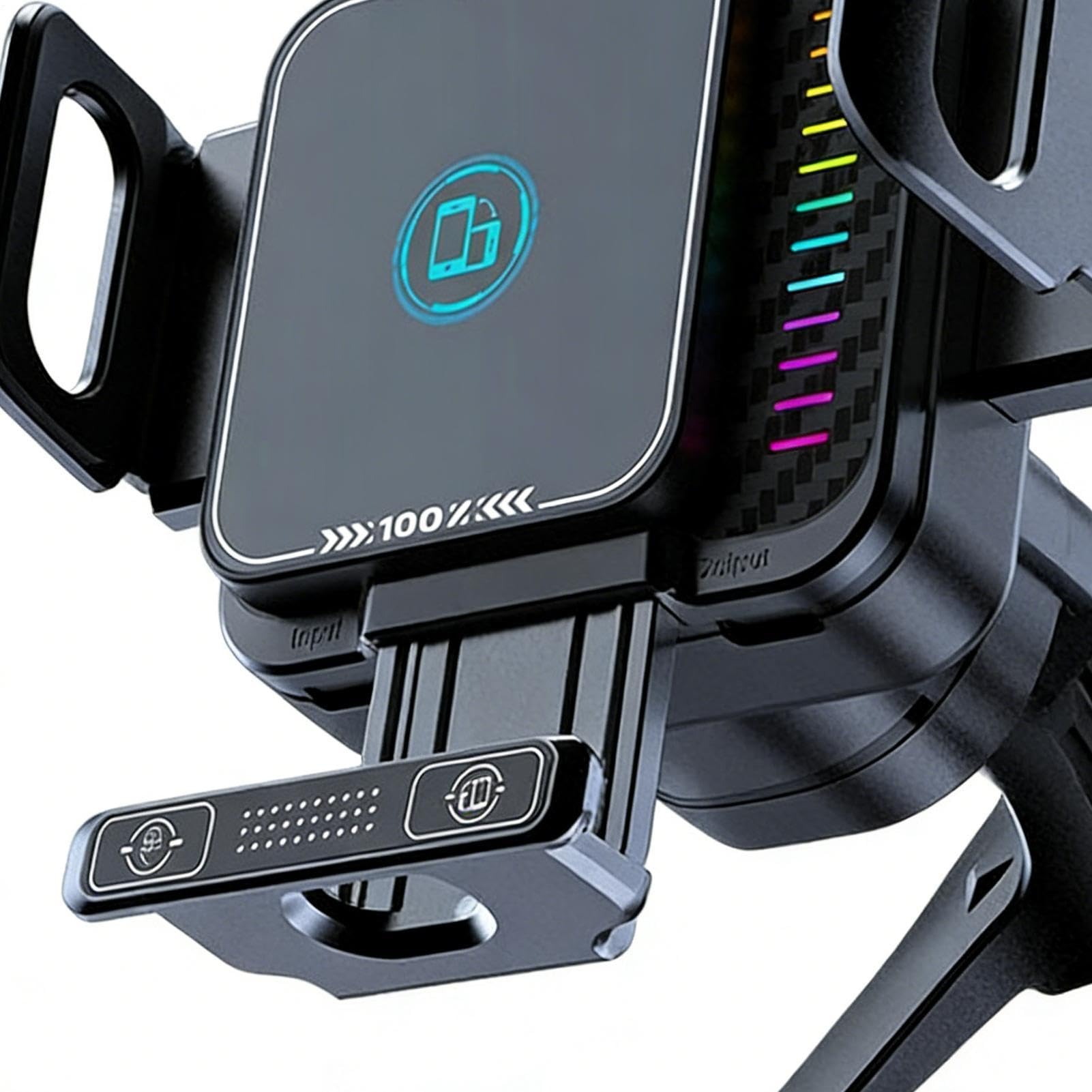 Caricabatterie e supporto telefono auto Base ricarica rapida con pinza | Supporto Telefono Pieghevole con Schermo Per viaggi su strada, SUV, camper, camion, minivan, pickup