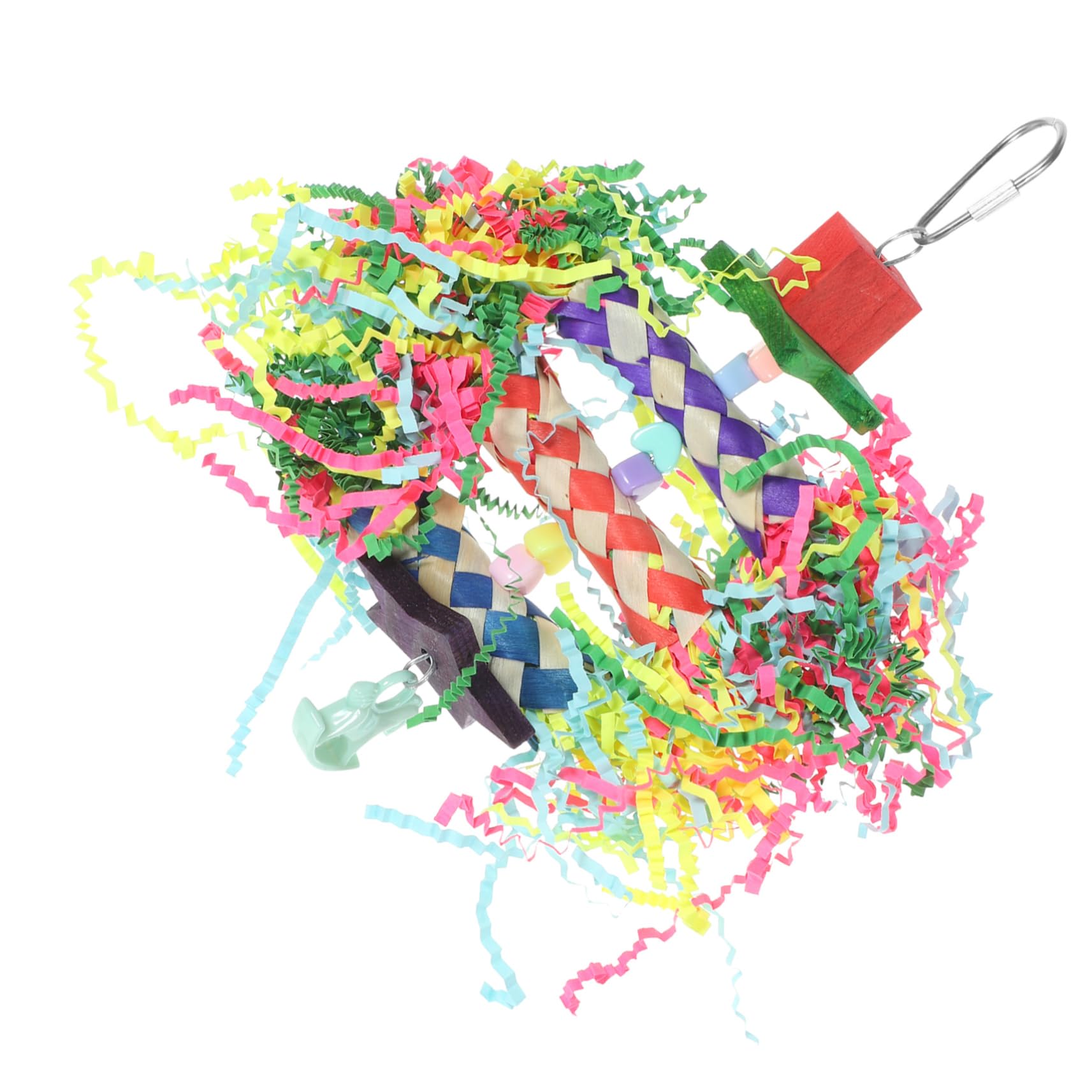 CIYODO Parrot Chewing for Birds Shredding Wooden with Cage Pendant Engaging Bird Swing for Parrots Cockatiels and Finches Encourages Healthy Chewing and Play