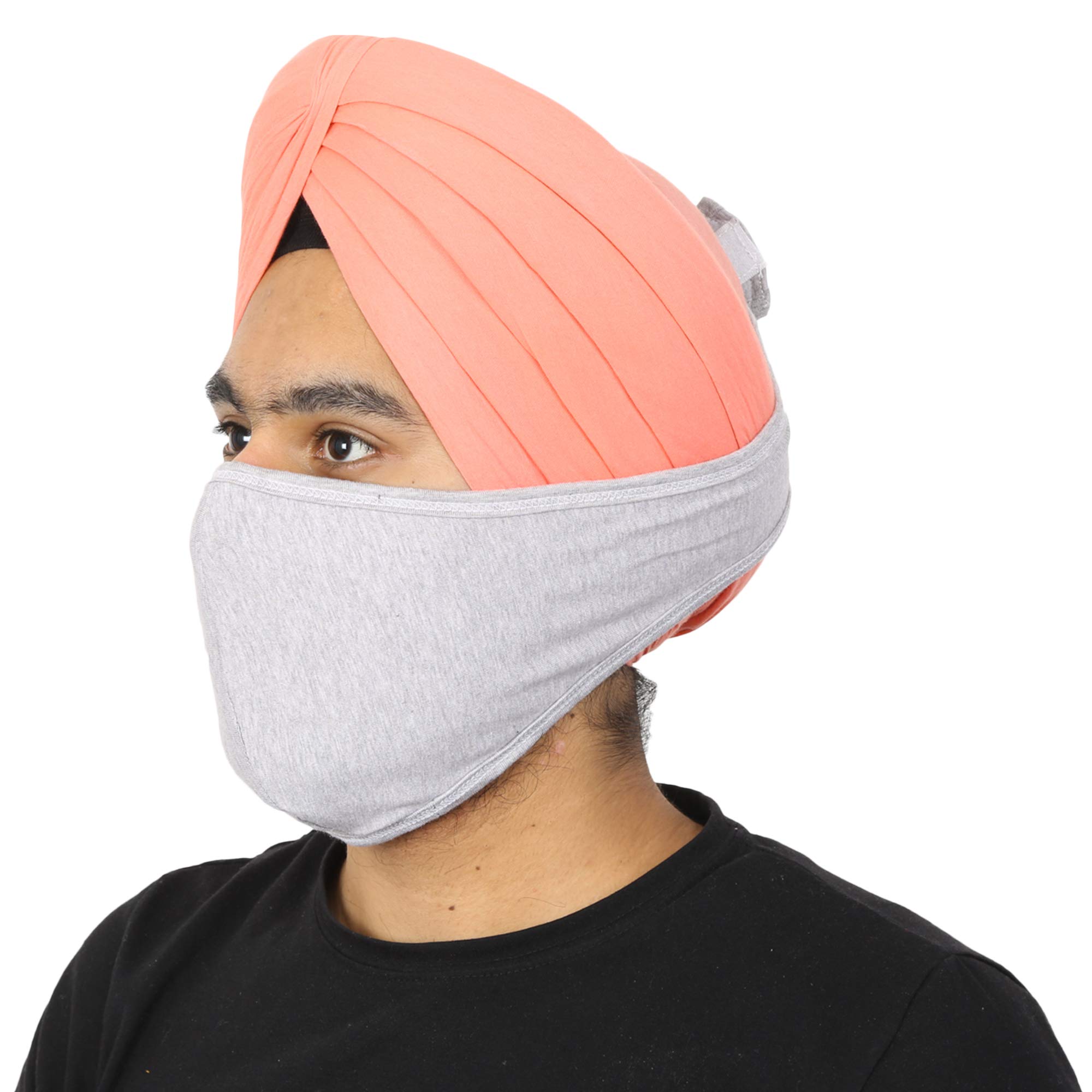 Cotton Hosiery Turban Friendly Pagri Mask with Adjustable Tie Strap (Multicolor, Free Size)-image-45
