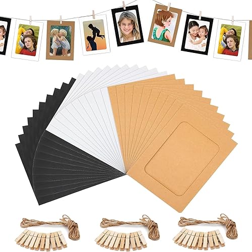 Vhzozx Marco de fotos de cartón de 5 x 7 pulgadas, marco de fotos de papel de 7 x 5 pulgadas, collage para decoración de pared, marcos de fotos de