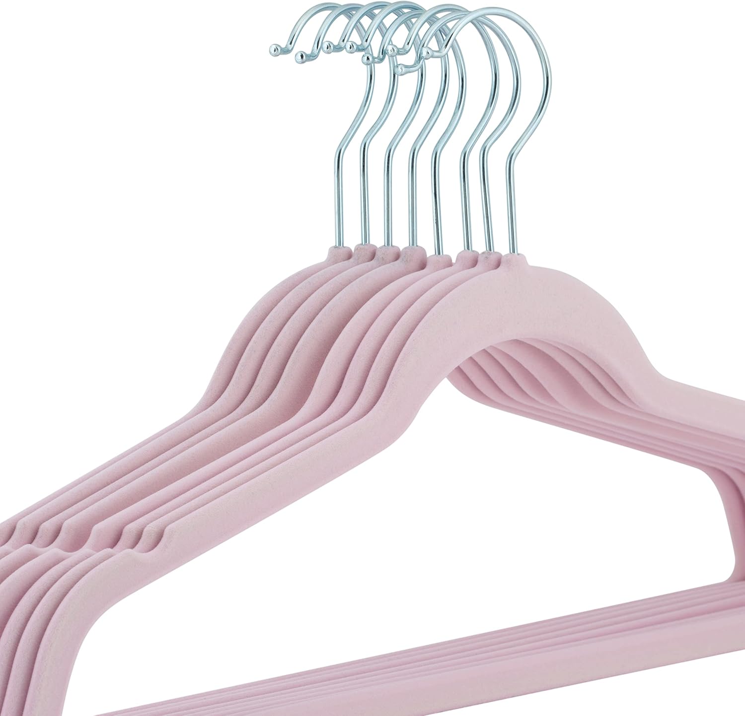 Laura Ashley 25 Pack Slim Velvet Hangers| Durable | Strong Plastic | Slim | Keeps Shape | Closet Organization | Blush | Holds 10lbs | Holds Shape
