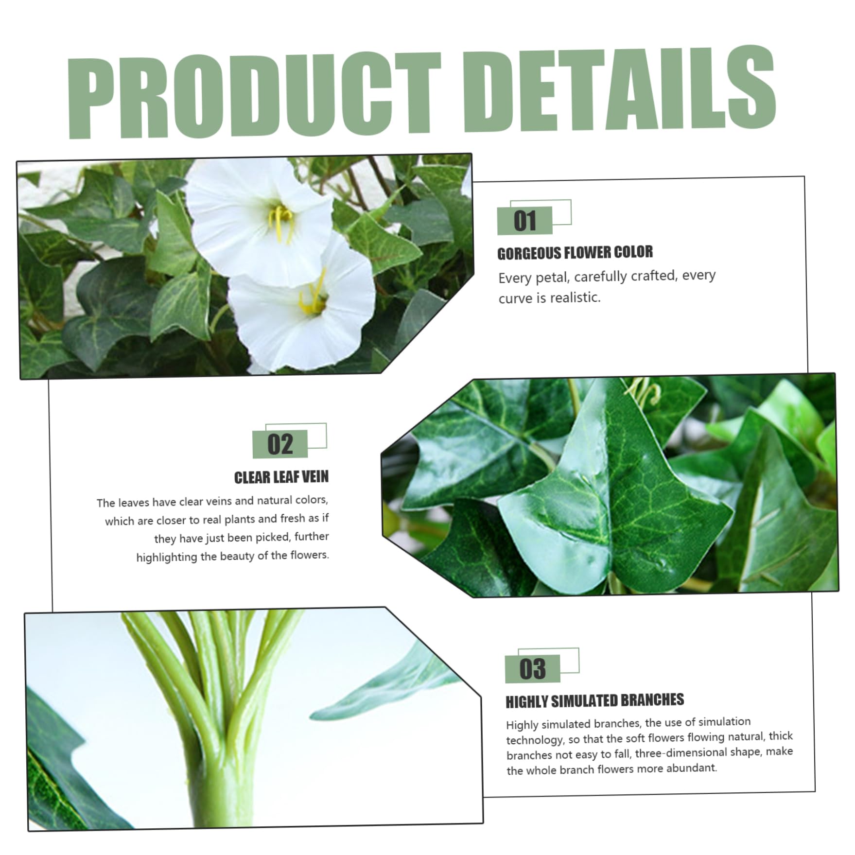 Flores artificiales colgantes para exteriores 4 ramos de petunias artificiales blancas de 66 cm de largo petunias de seda sintética resistentes a los rayos UV flores colgantes para bodas y jardines.