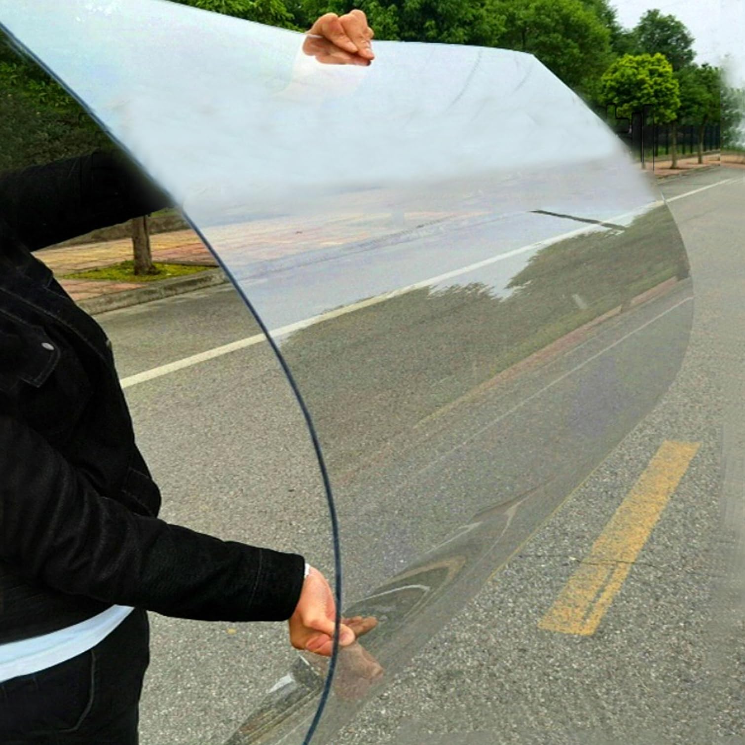 tow000ack Polycarbonate Sheet Clear Roof Panels,1mm Impact Resistant PC Board,Daylighting Panel,Building Roofing Material,Anti-UV,Rainproof,Greenhouse Replacement Cover (0.8m x 15m(2.62ft x 49.2ft))