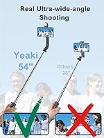 Vista 5 de Trípode de teléfono celular de 54 pulgadas para iPhone, palo selfie extensible con control remoto inalámbrico, trípode para selfie stick con luz