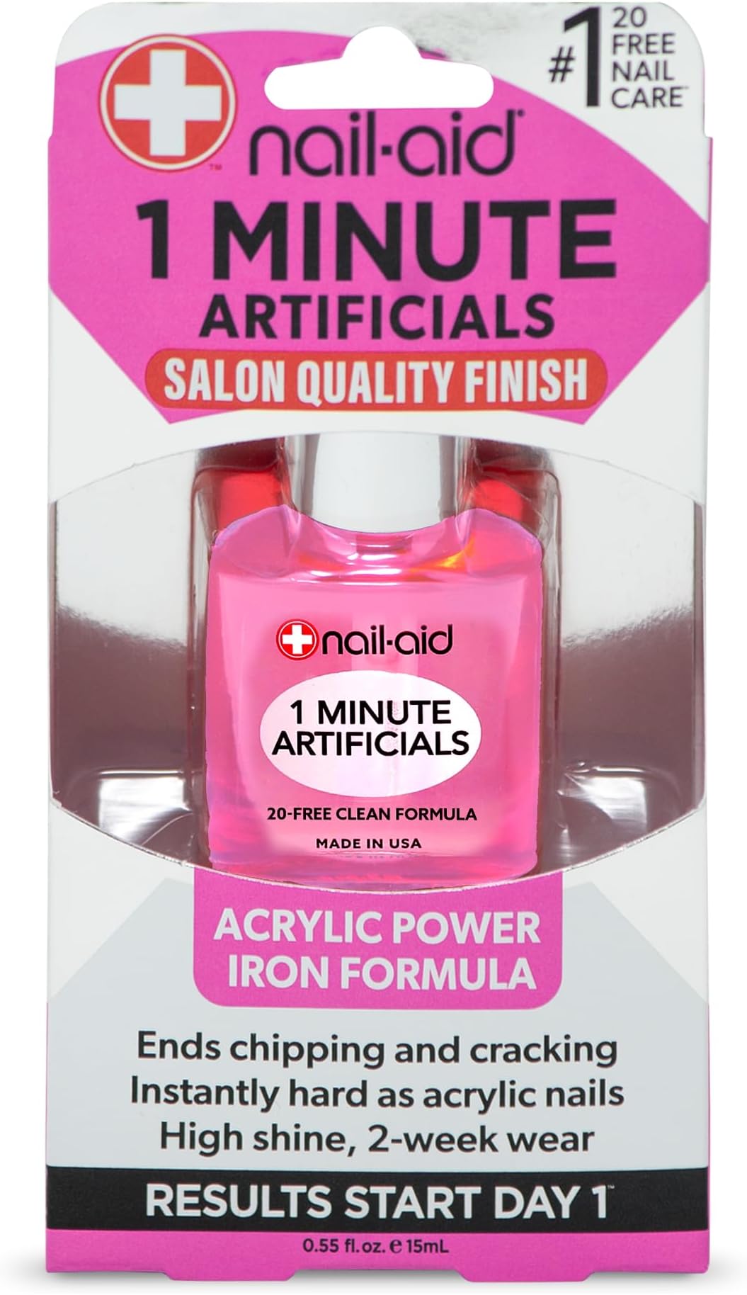 Nail-Aid 1 Minute Artificials - Nail Treatment, Clear, 0.55 Fl Oz
