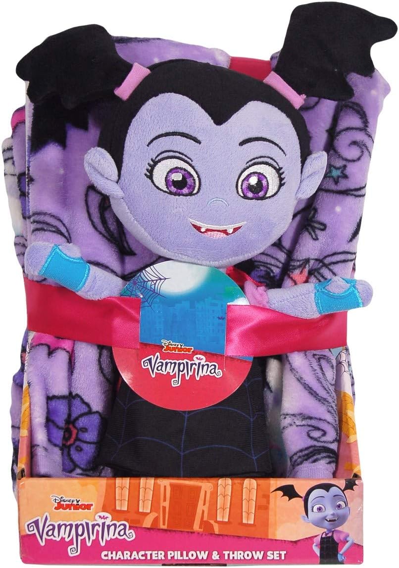 Disney Vampirina Character Plush Pillow Hugger and Throw Blanket 2 pc Set