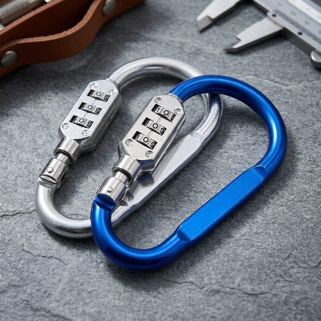 SAKAR Carabiner Hook Lock with 3 Digit Combination, D Shape Password Padlock for Cycle, Travel Bags, Suitcase, Backpack, Home, Office, Door & Zipper Security Lock, Pack of 2b-image-17